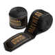 Coppia di bende da boxe Mayweather 180 pollici Deluxe nere e oro arrotolate, vista principale