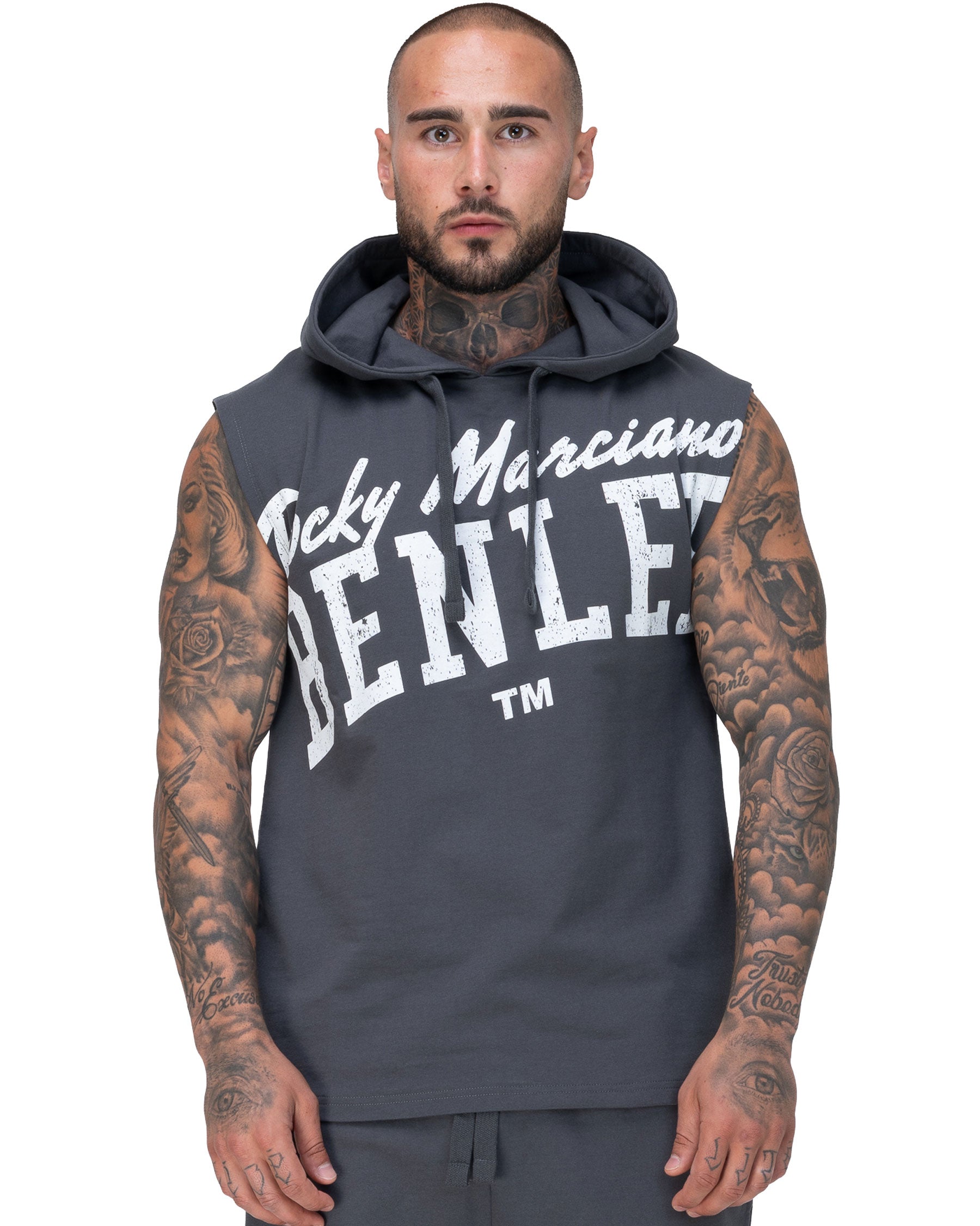 Felpa smanicata BenLee Warwick nera con cappuccio e logo sul petto