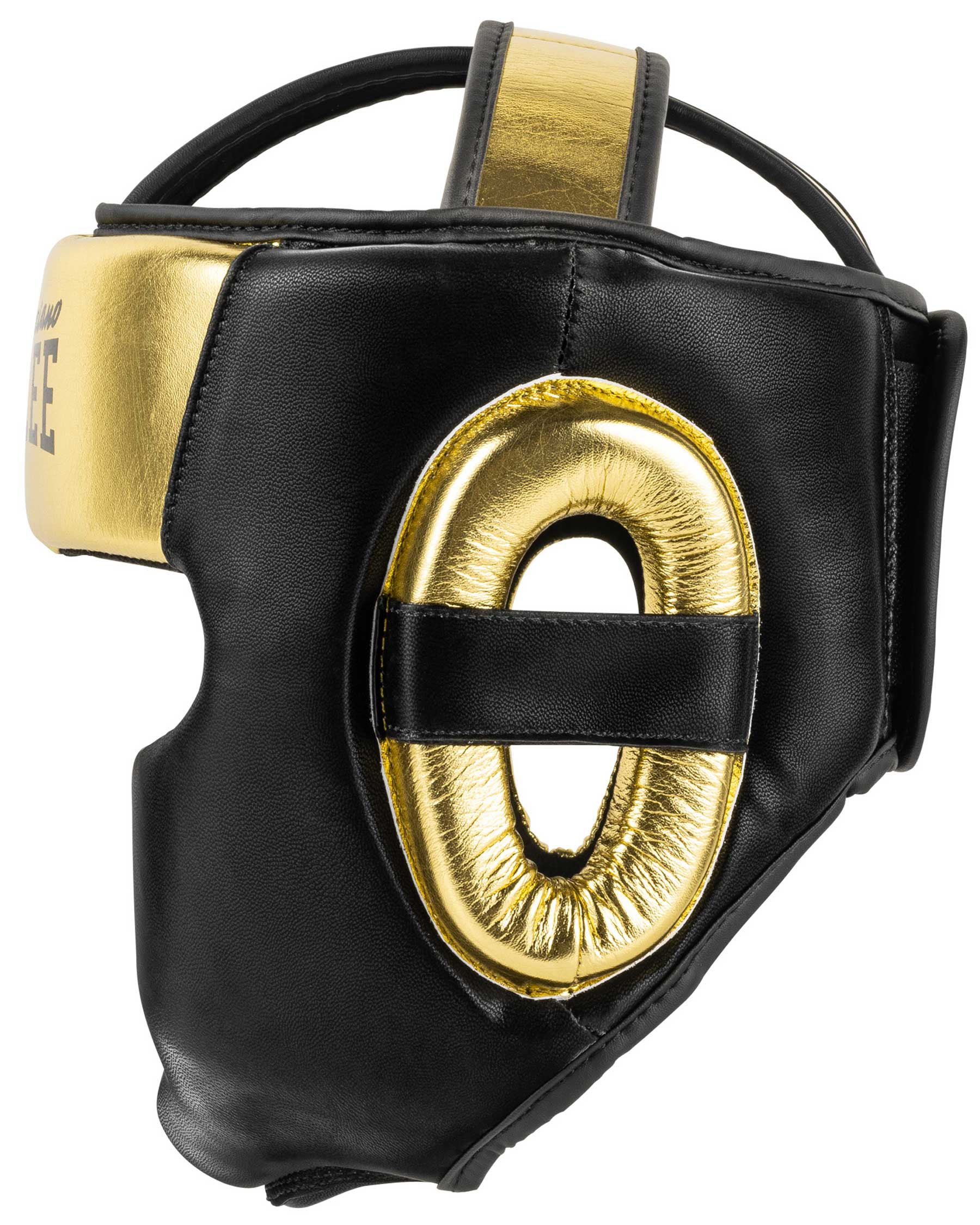Casca de box BenLee Blance protectie spate neagra/aurie