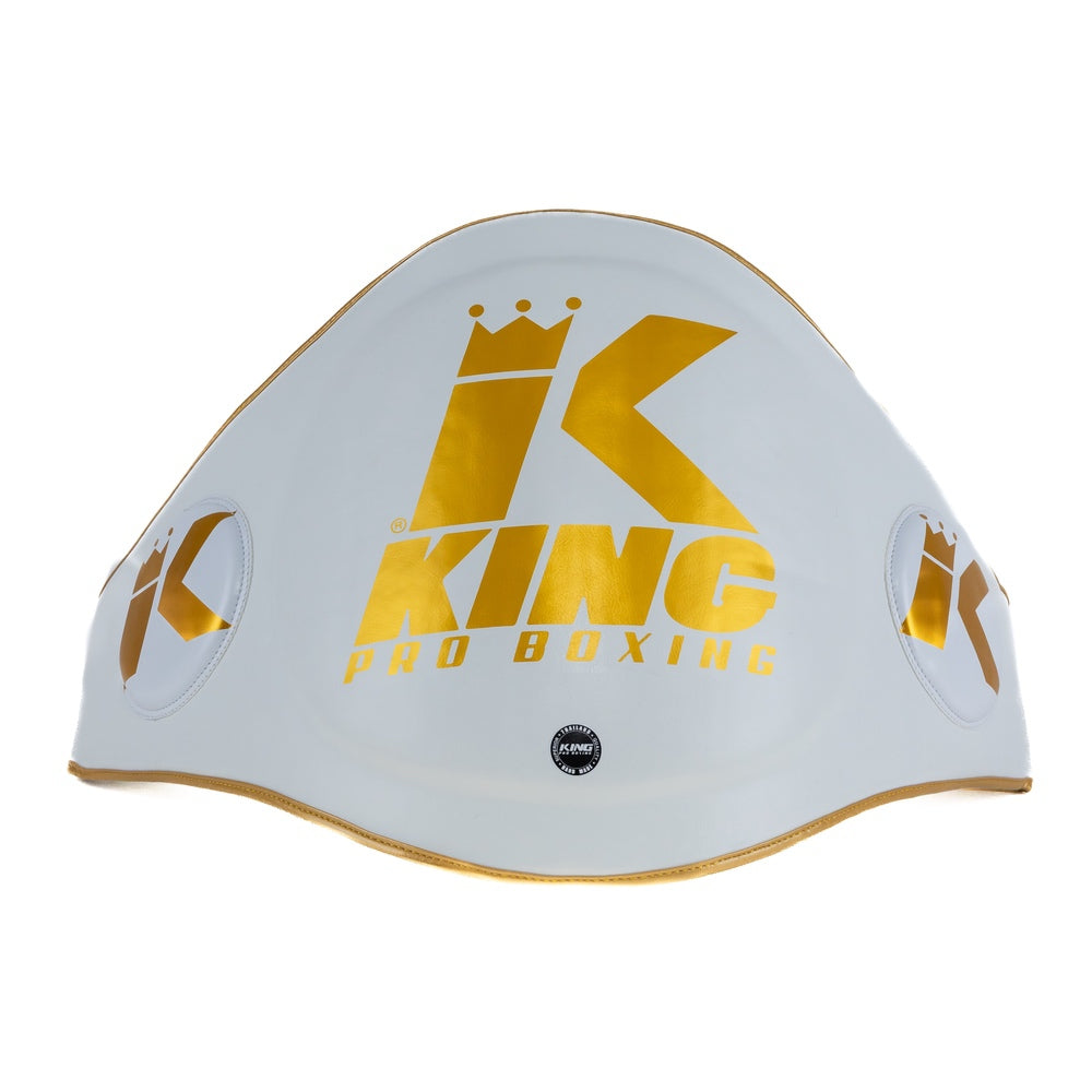 Protezione addominale professionale King Pro Boxing bianca fatta a mano in Thailandia