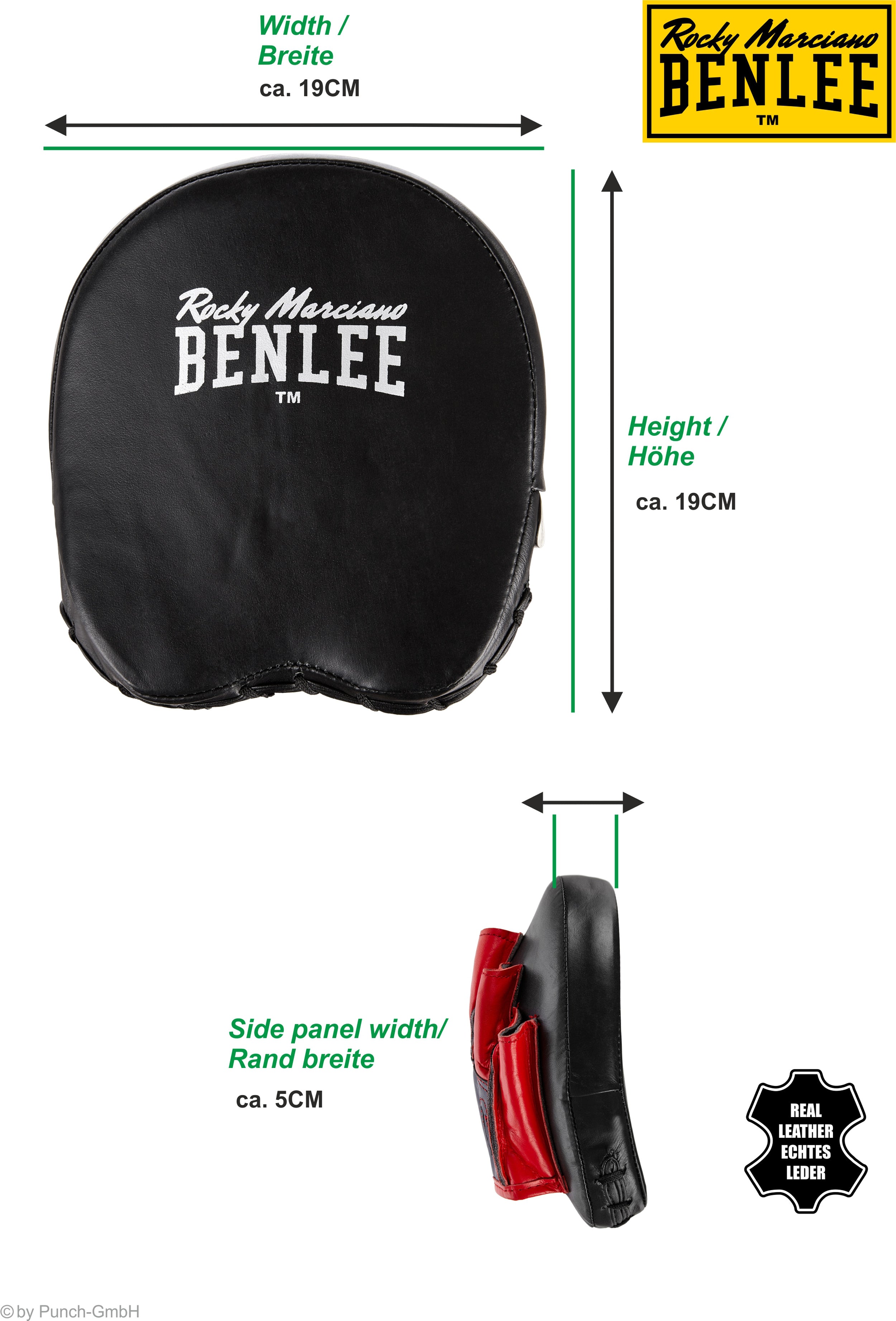 Größe der BenLee Boon Pads