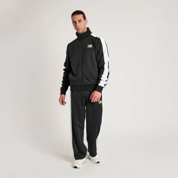 Completo tuta Leone tecnico da uomo con giacca a collo alto e pantaloni sportivi nero
