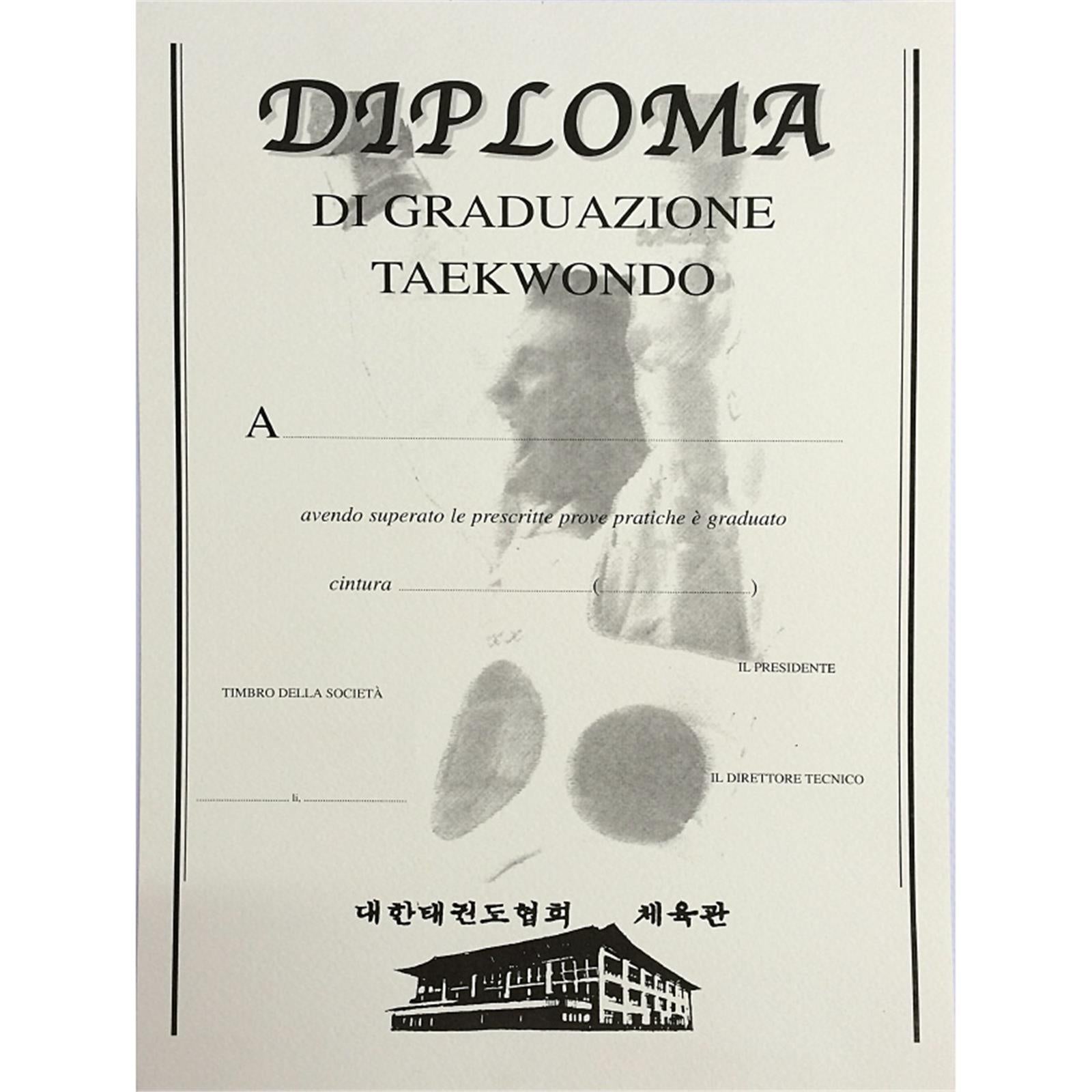 Diploma Taekwondo per Passaggio Cintura