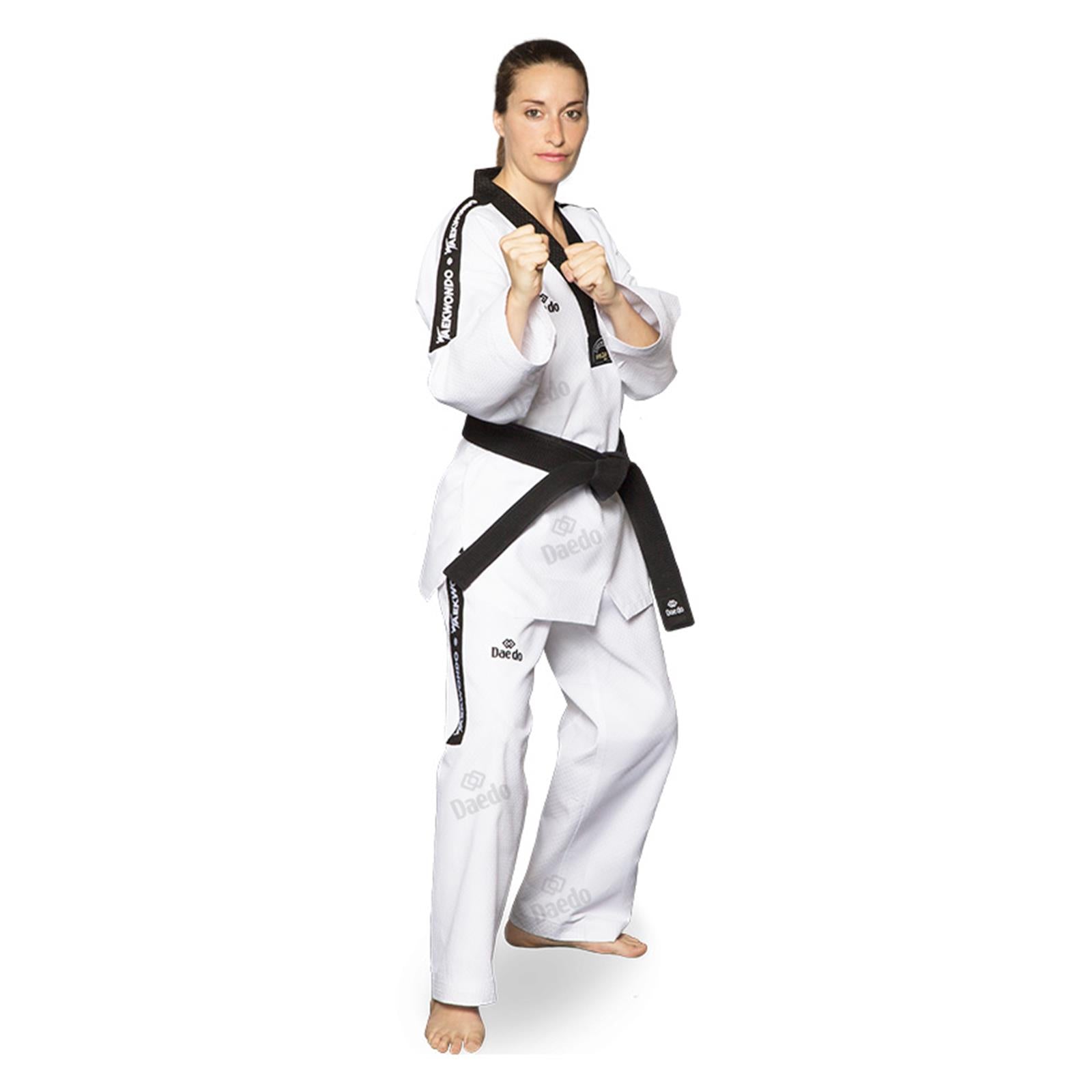 Dobok Taekwondo Daedo Collo Nero Stampa Spalle