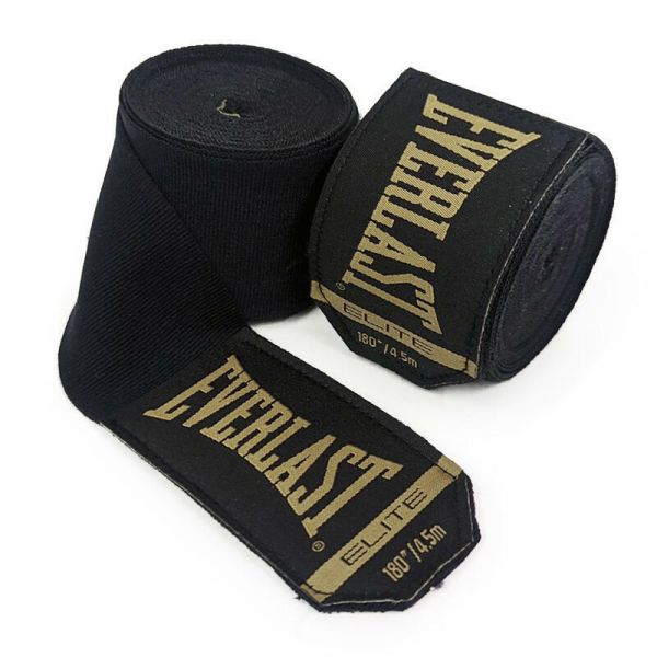 Everlast Elite Bandages de boxe avant noirs