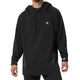 Vista frontale completa della felpa con cappuccio Hayabusa Midweight Pullover nera, con coulisse piatte e tasche anteriori saldate