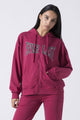Everlast Full Zip Hoodie em amaranto - vista frontal do boxe