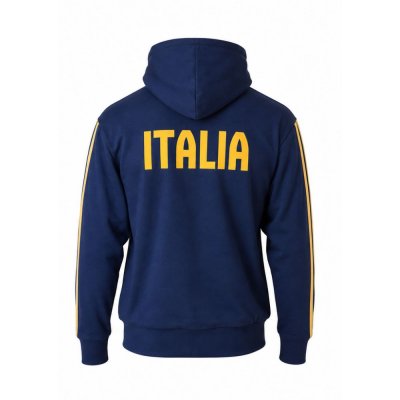 Sudadera con cremallera Essential tricolor en algodón azul marino - vista trasera