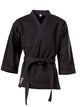 Traditionelle Karate-Jacke aus schwarzer 8-Unzen-Baumwolle, Vorderansicht
