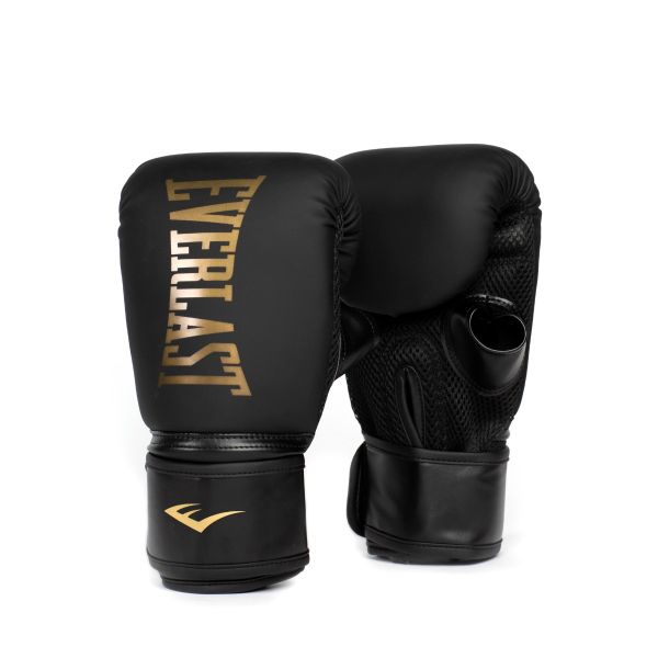 Everlast Cardio Elite Guantes De Boxeo Negro/Oro Boxeo Delantero