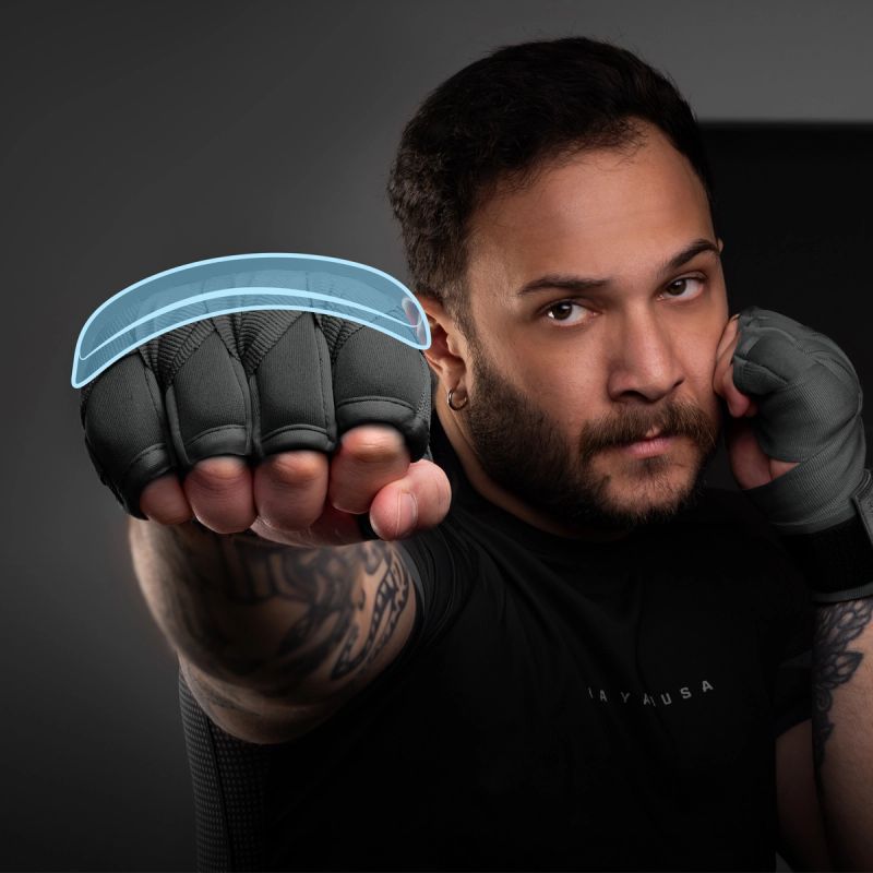 Faixas de luva Hayabusa Knuckle Guard com detalhe de proteção de junta