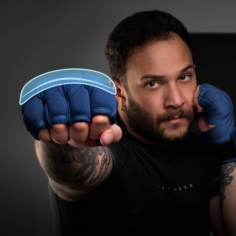 Faixas de luva Hayabusa Knuckle Guard com detalhe de proteção de junta
