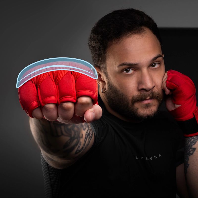 Hayabusa Knuckle Guard Underglove Bands Black Back Kickboxing