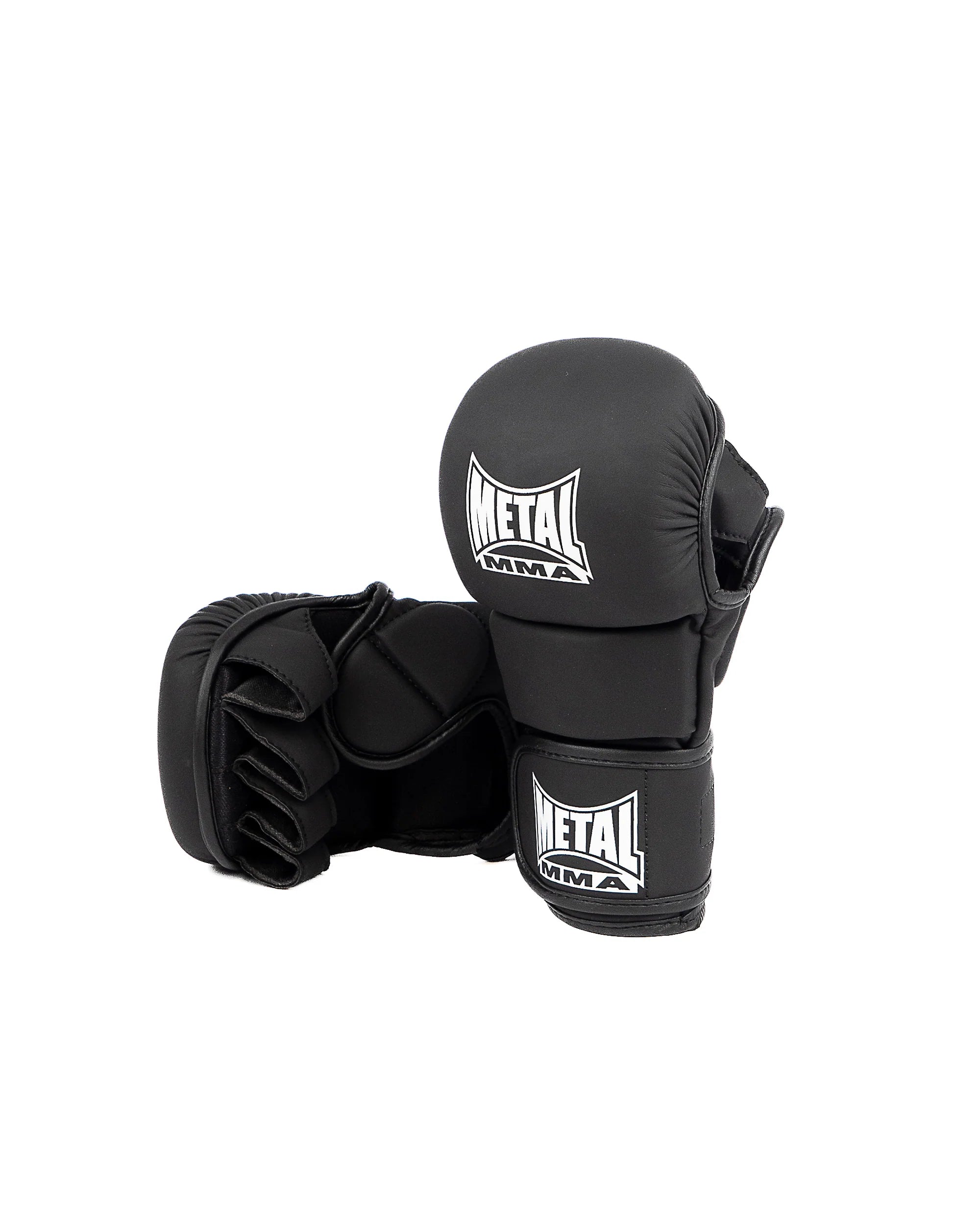 Vista frontale guanti MMA Metal Boxe One neri, protezione nocche in schiuma iniettata