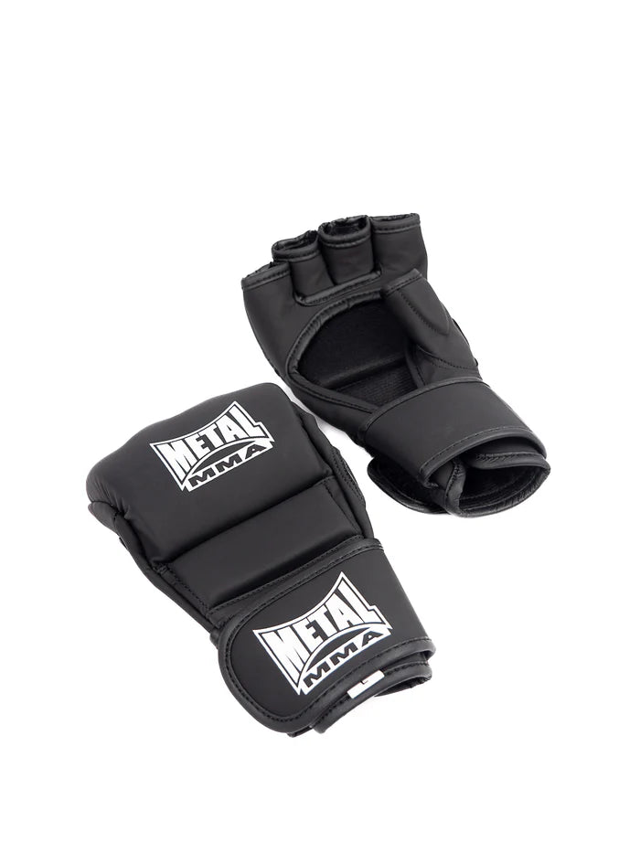 Vista del palmo guanti MMA Metal Boxe The Claw, dettaglio sistema di chiusura elastica e velcro