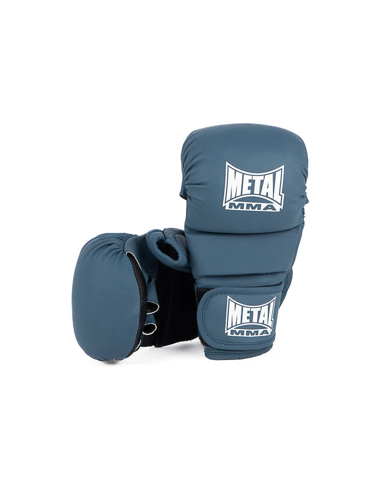 Vista frontale guanti MMA Sparring Metal Boxe The Shell blu cobalto protezione professionale