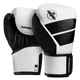 Coppia di guantoni da boxe bianchi Hayabusa S4 per bambini con loghi neri