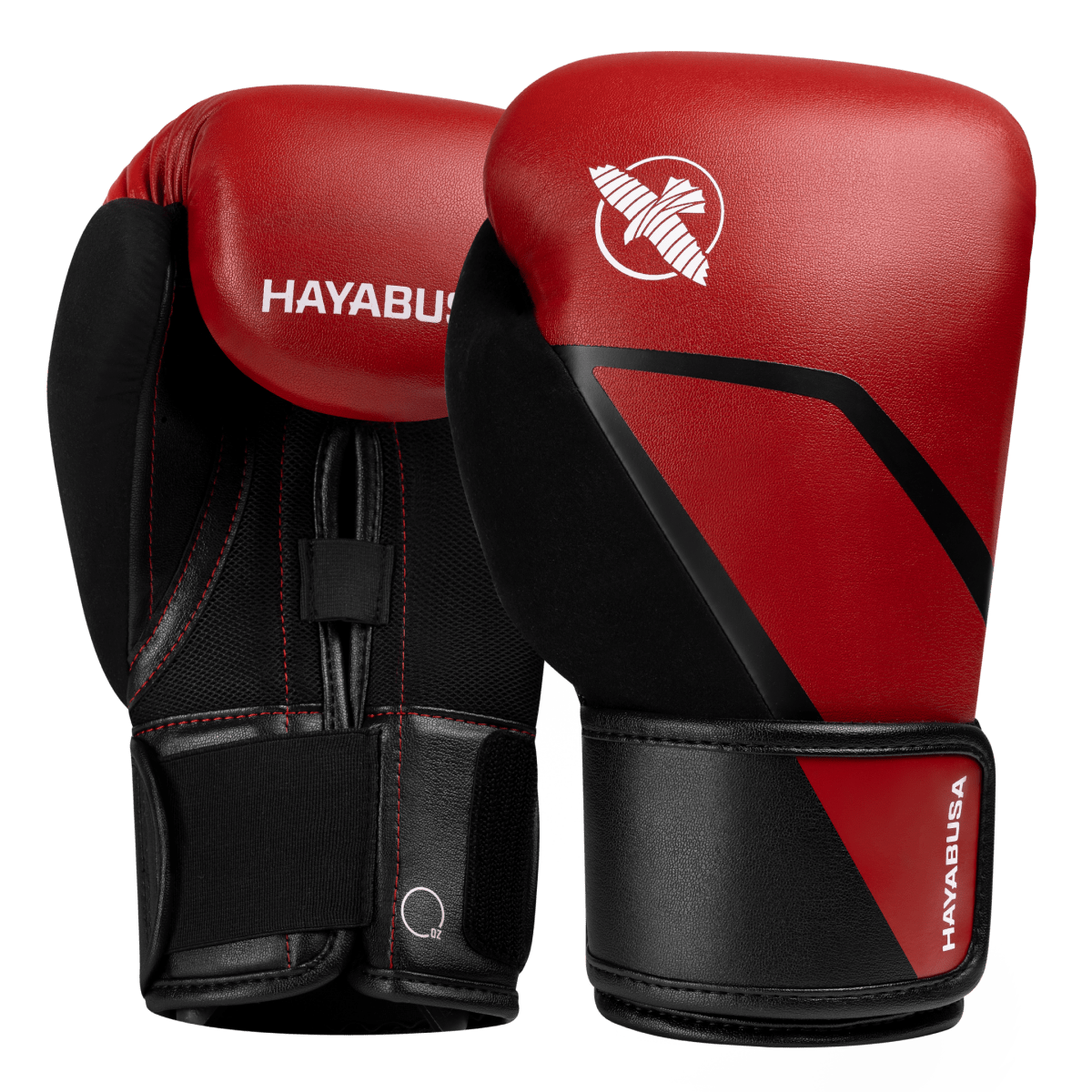 Paar Hayabusa E1 Boxhandschuhe in leuchtendem Rot mit schwarzen Akzenten