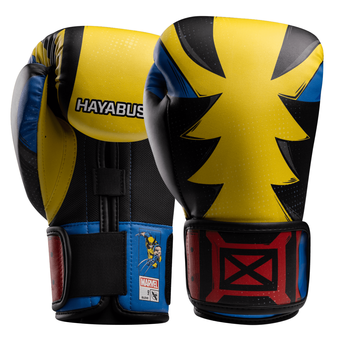 Paar Hayabusa Marvel Classic Wolverine Boxhandschuhe in Gelb und Schwarz