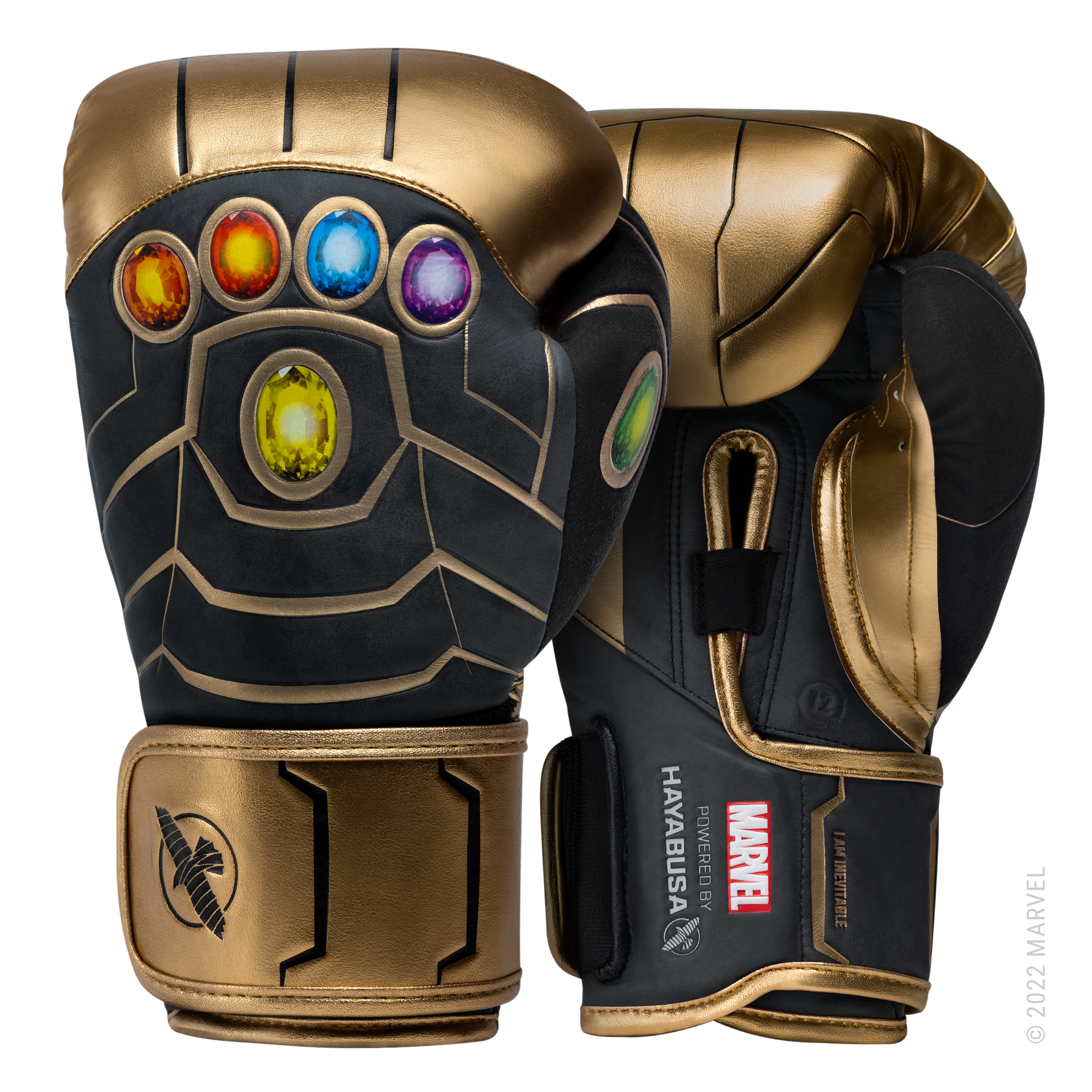 Coppia di guantoni da boxe Hayabusa Marvel Thanos Hero Elite oro e neri