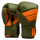 Guantoni Hayabusa T3 verde scuro con inserti arancioni.