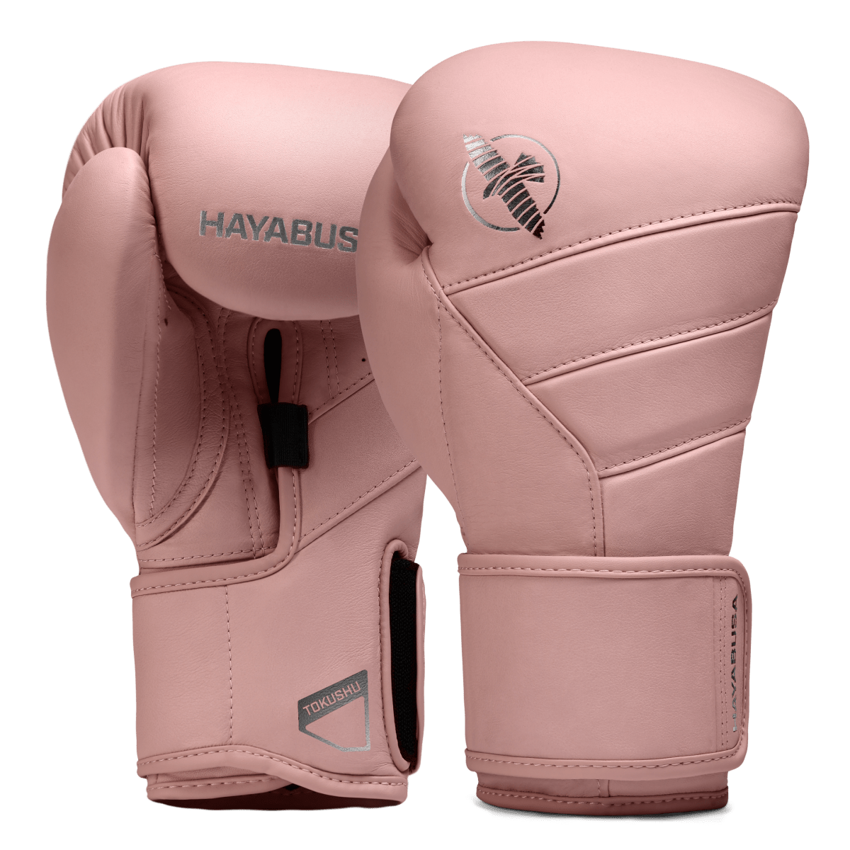 Ett par rosa Hayabusa T3 Kanpeki-handskar i handgjort läder