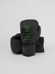 Vista frontale guantoni Metal Boxe Starter nero e verde kaki, stile militare moderno