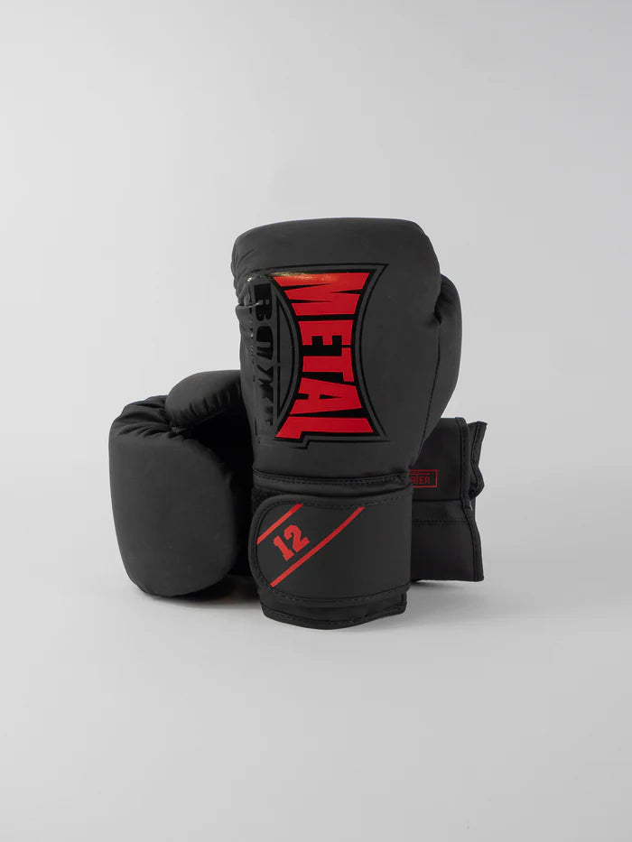 Guantoni Da Boxe METAL BOXE Per Principianti – 6 Oz, Nero/Grigio, Per Allenamento