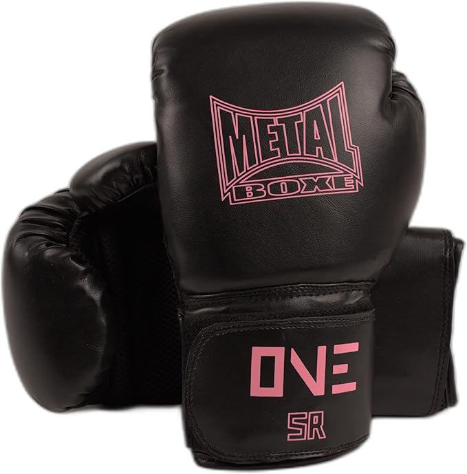 Coppia di guantoni Metal Boxe Training One rosa, protezione starter per bambini e adulti