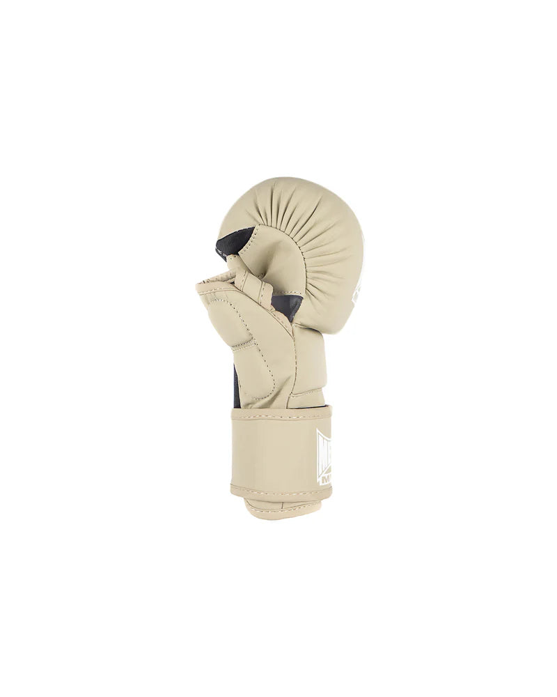 Vista laterale guanti MMA The Shell beige protezione high-tech per allenamento intensivo