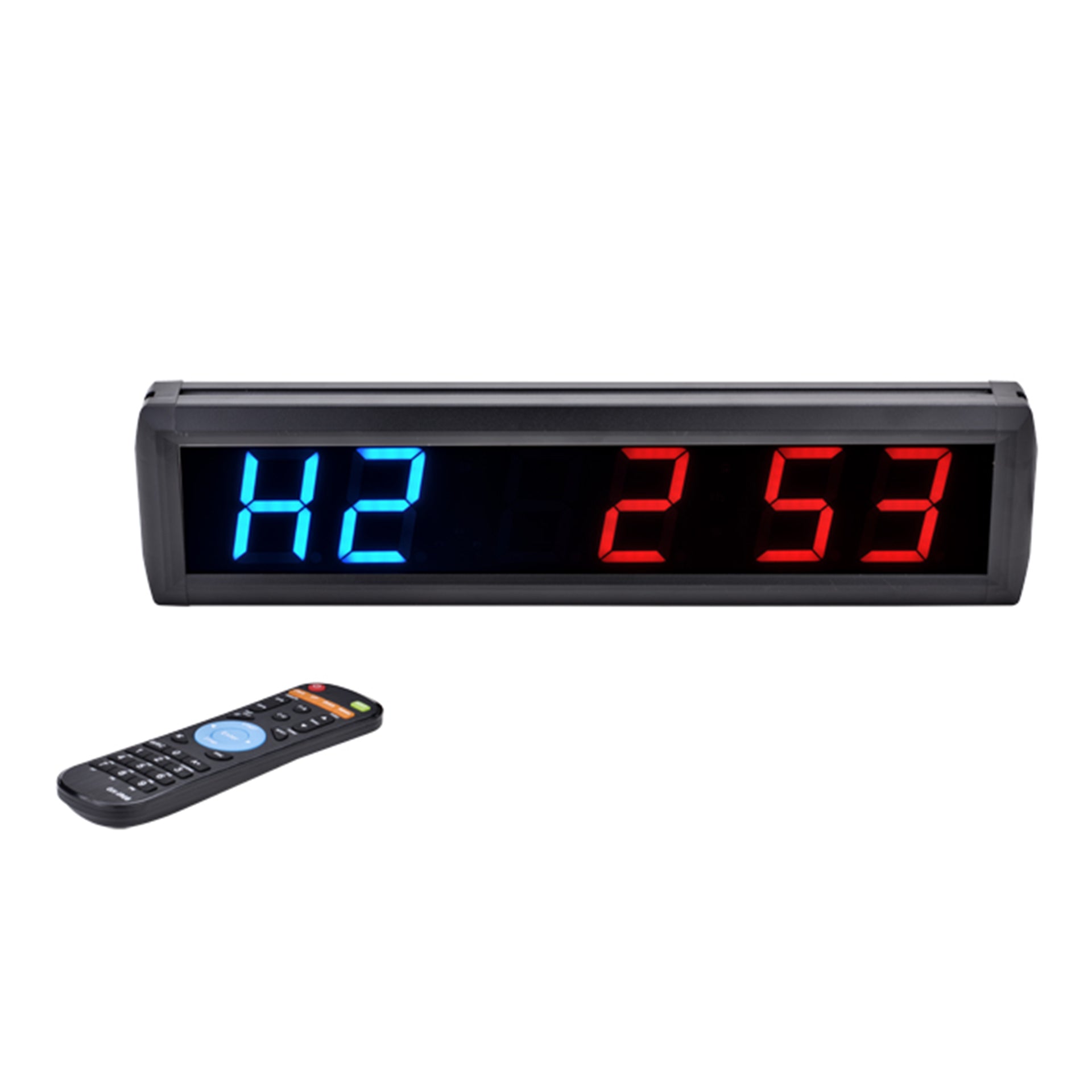 Orologio da parete a LED per palestra con visualizzazione rossa e blu del tempo