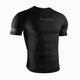Rash guard Hayabusa Core nera a maniche corte vista frontale per MMA e BJJ.