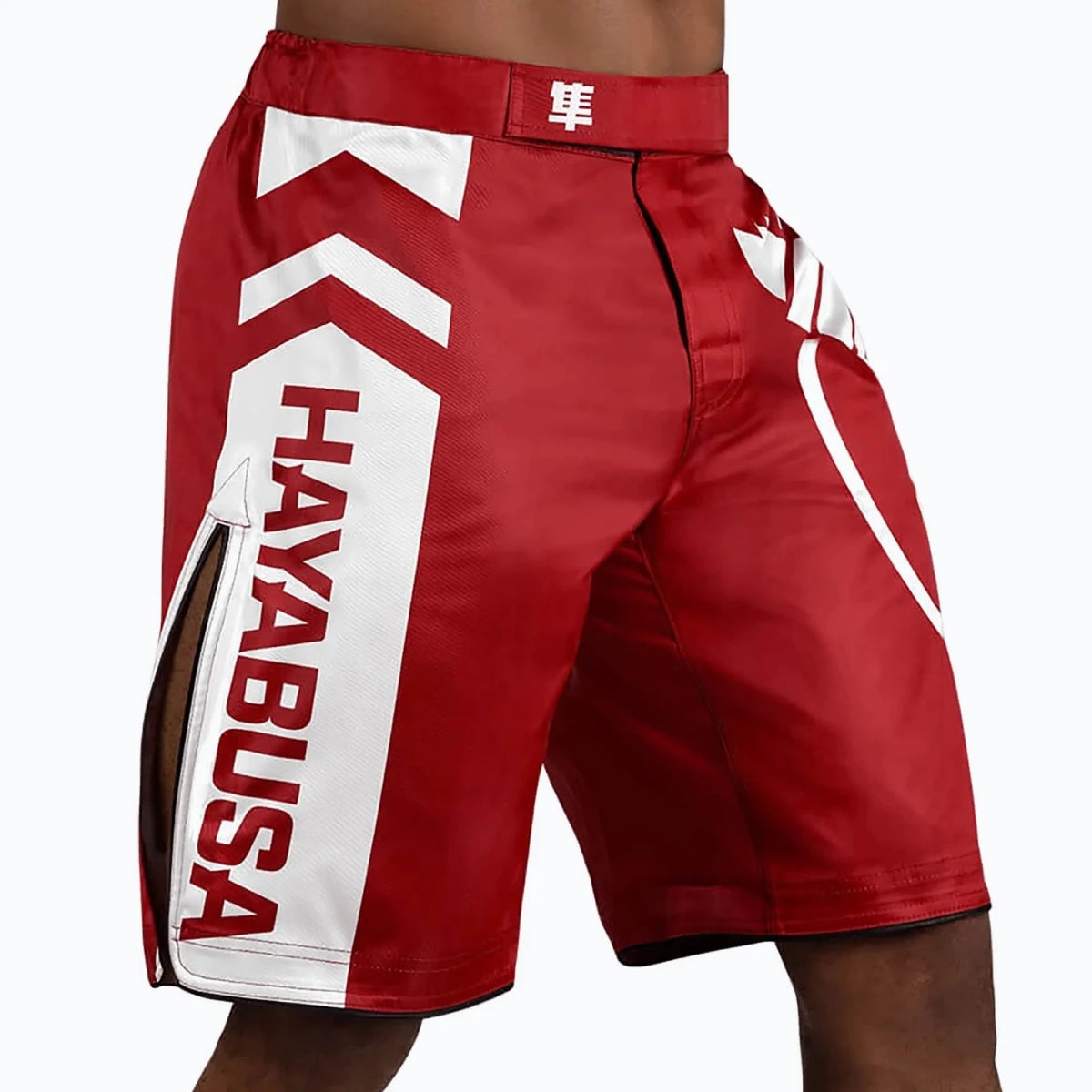 Midjeband med halkfritt grepp röda Hayabusa Icon-shorts.
