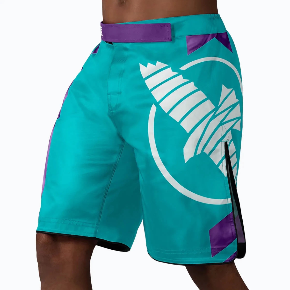Hayabusa Icon MMA-shorts, turkos färg, professionell passform.