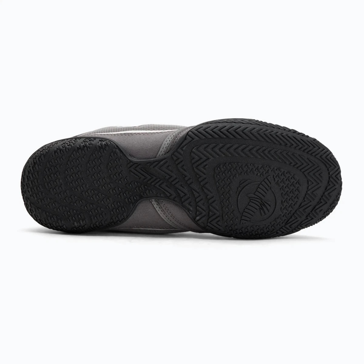 Scarpe da boxe grigie Hayabusa Pro vista frontale alta resistenza.