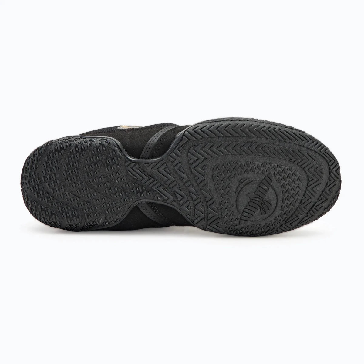 Vista posteriore scarpe pugilato nere Hayabusa Pro supporto mid-height.