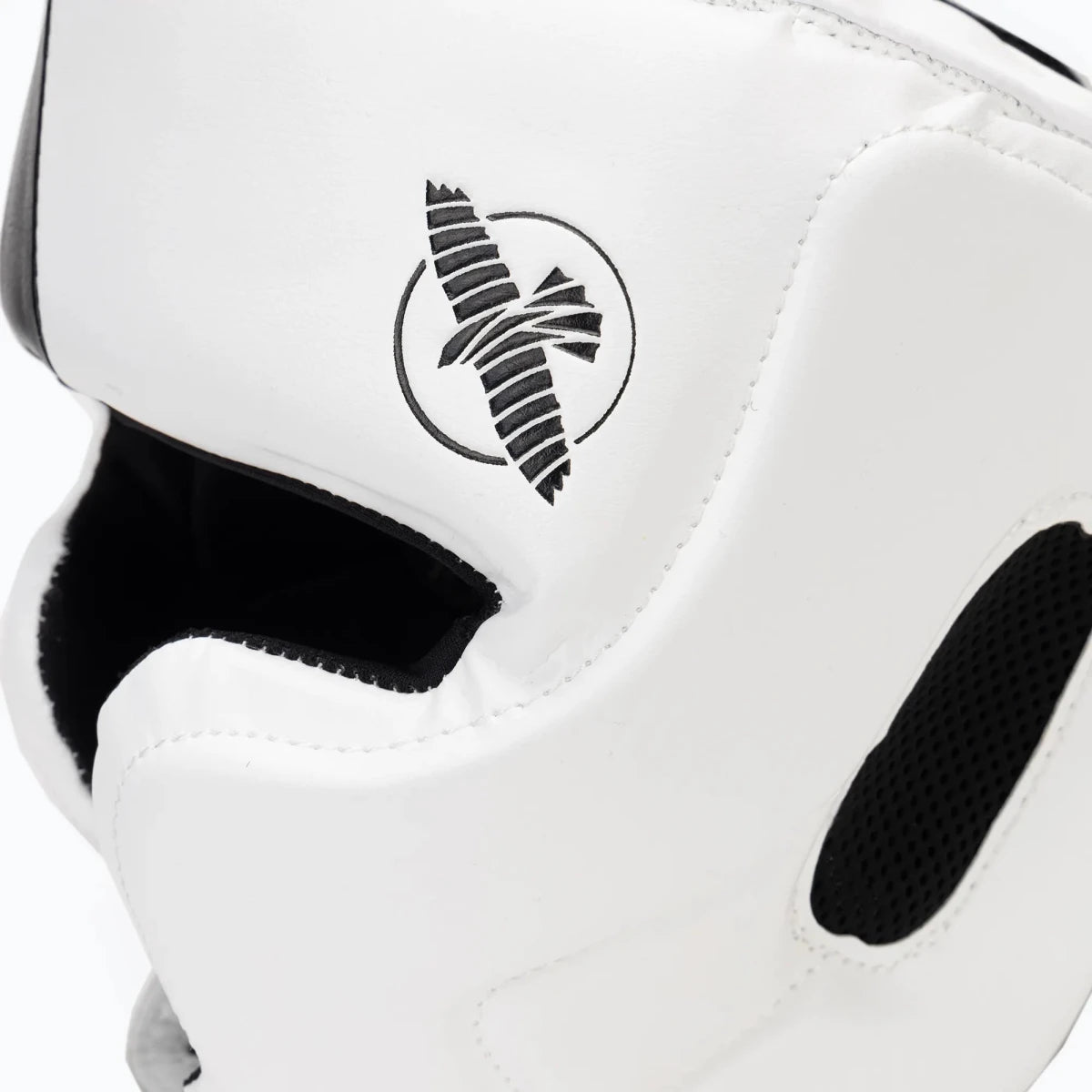 T-Cross adjustable closure Hayabusa T3 helmet white rear view.