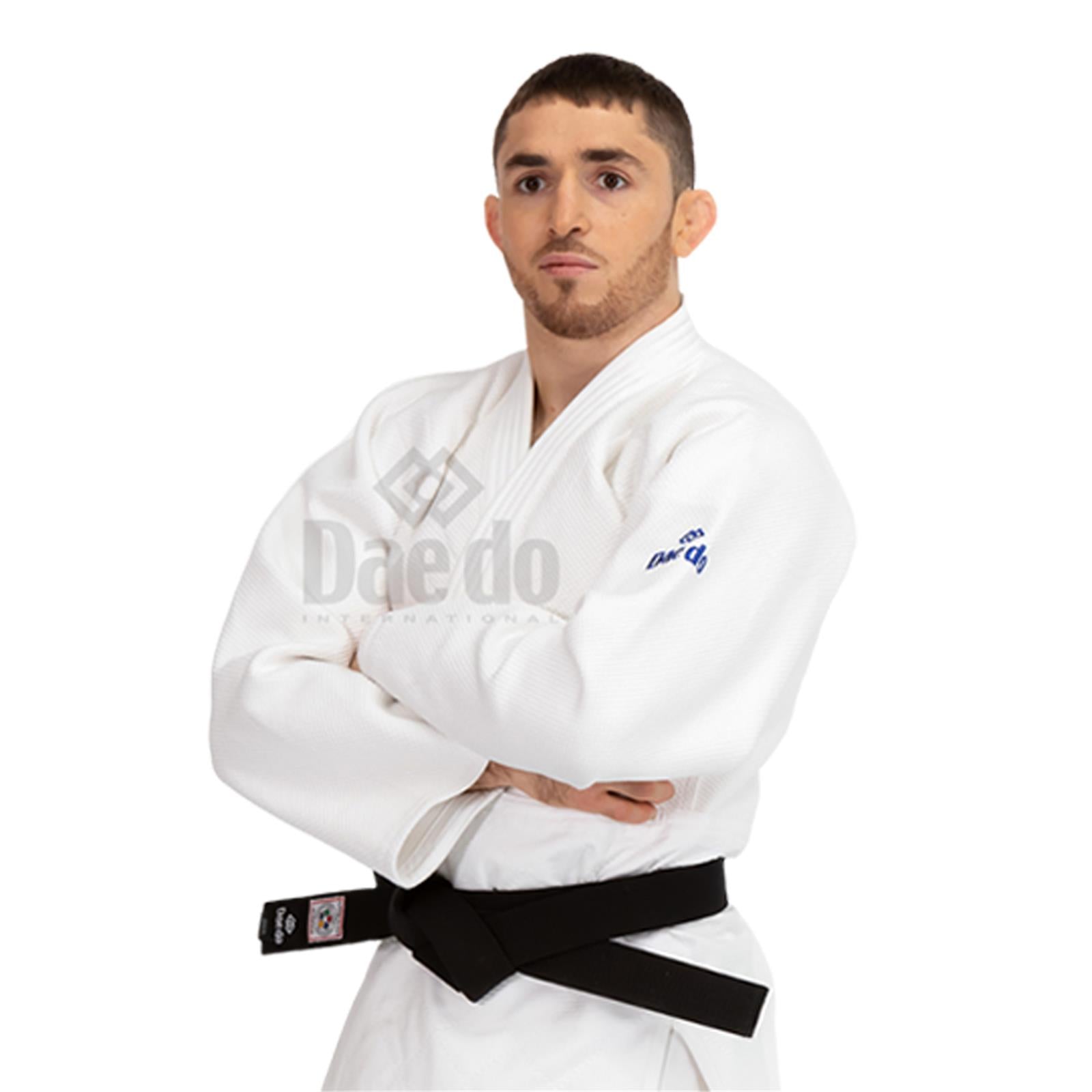 Bílé judogi IJF Slim Fit Daedo - detailní pohled
