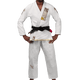 Vista frontale del kimono BJJ Hayabusa Ascend Lightweight bianco con patch kanji