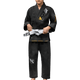 Vista frontale del kimono da BJJ nero Hayabusa Ascend Youth con ricami a contrasto