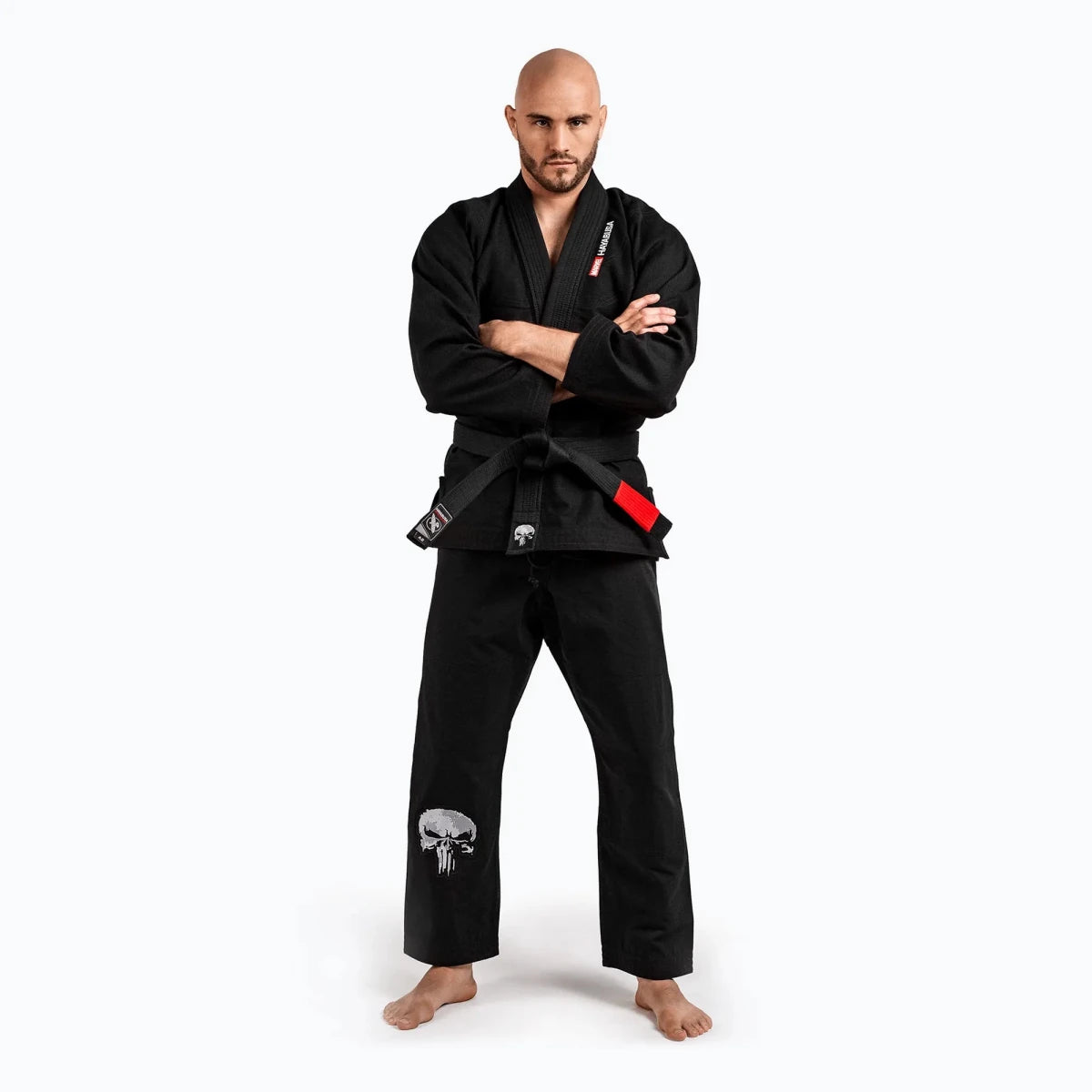 Czarne kimono BJJ Hayabusa Marvel The Punisher z haftowaną czaszką.