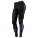 Vista frontale completa dei leggings donna a compressione ufficiali UFC BJJ neri con accenti e loghi blu