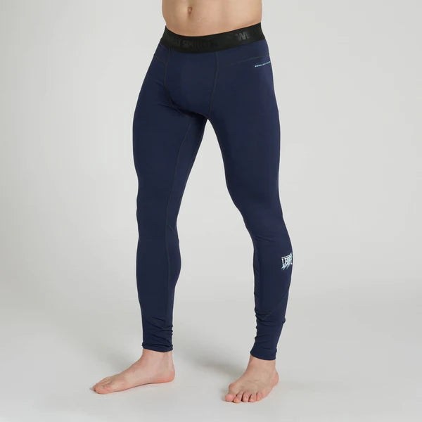 Vista frontale dei leggings sportivi Leone Primal Instinct blu