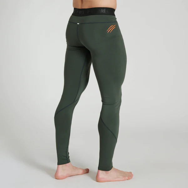 Vista posteriore dei leggings verdi Leone per MMA e allenamento