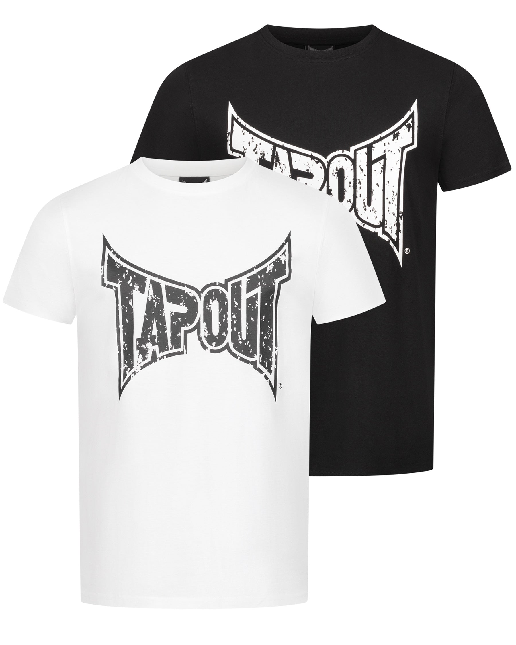 Tapout Amboyn maglietta sportiva bianco e nero frontale fitness
