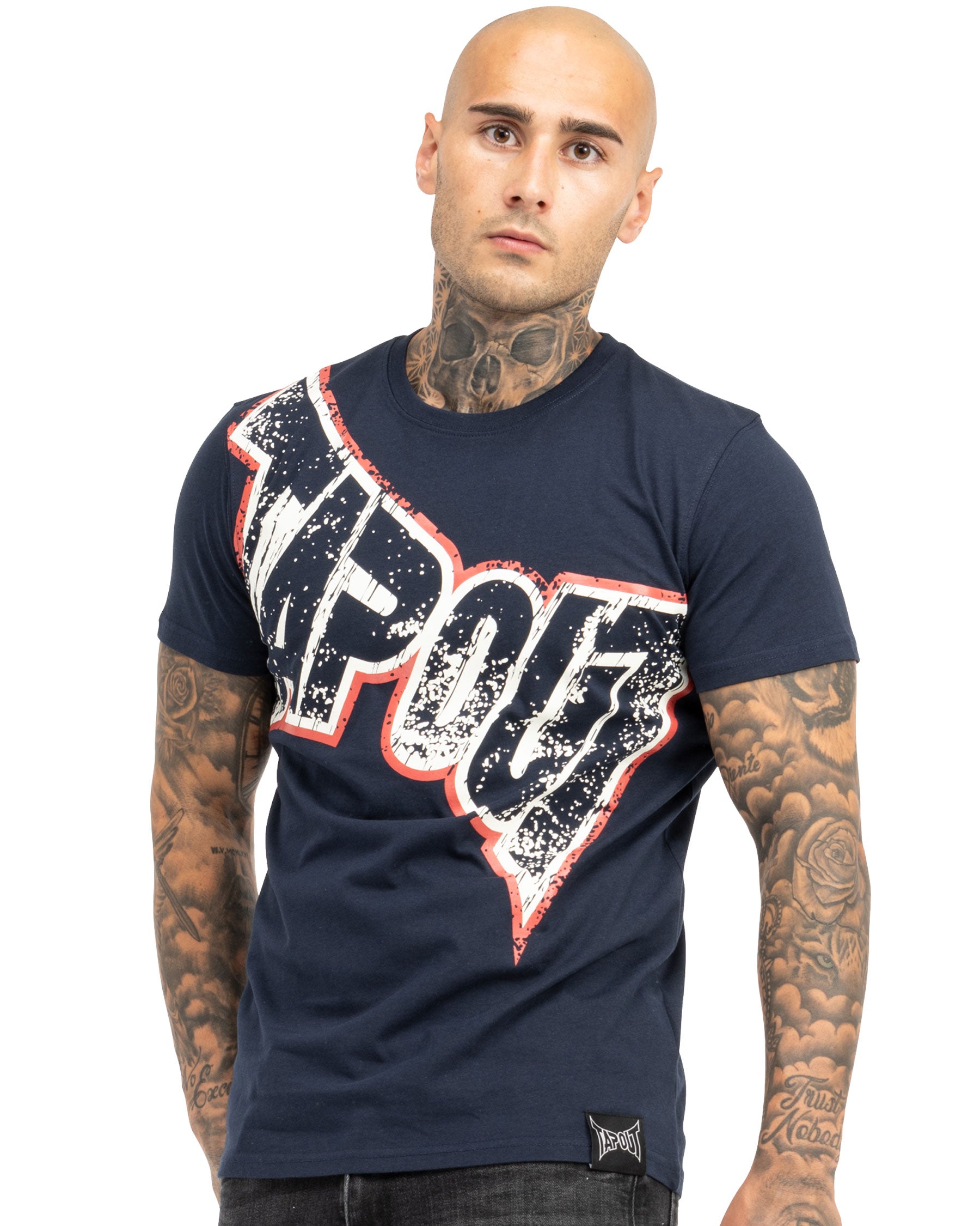 Maglietta Tapout Bernardino uomo nero dettaglio logo fitness