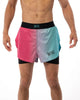 Vista frontale principale pantaloncini 2in1 Metal Boxe Miami Vibe indossati colori brillanti per combat fitness