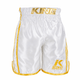 Shorts de boxe branco King Pro Boxing XK Series em cetim brilhante de alta qualidade