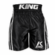 Shorts de boxe de cetim premium preto King Pro Boxing XK Series com logotipo bordado na cintura.