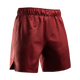 Vista frontale dei pantaloncini grappling Hayabusa Core rossi con logo e chiusura a cordoncino